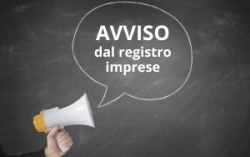 Avviso dal registro imprese